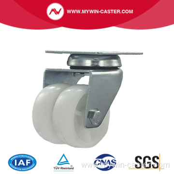 3 Inch Plate Swivel PP Material Small Twin Caster